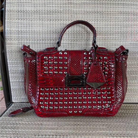 Rebecca Minkoff Red Studded Crossbody Handbag - Picture 12 of 14